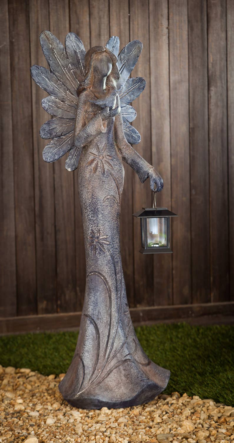 Angel Statue with Solar Lantern