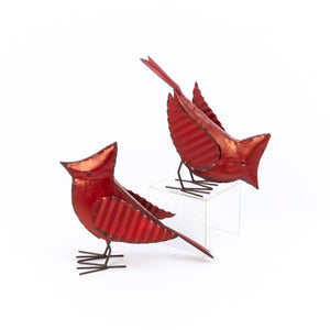 10.25"L Metal Cardinal Figurine, 2 Asst