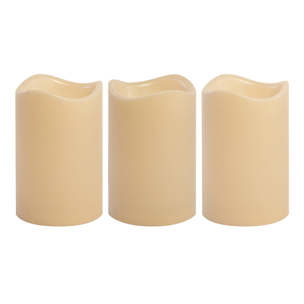 Battery Operated LED Pillar Candles - Set of 3