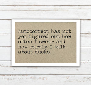 Autocorrect and Ducks Funny Magnet