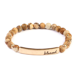 83395 - BLESSED 6mm NATURAL STONE STRETCH BRACELET