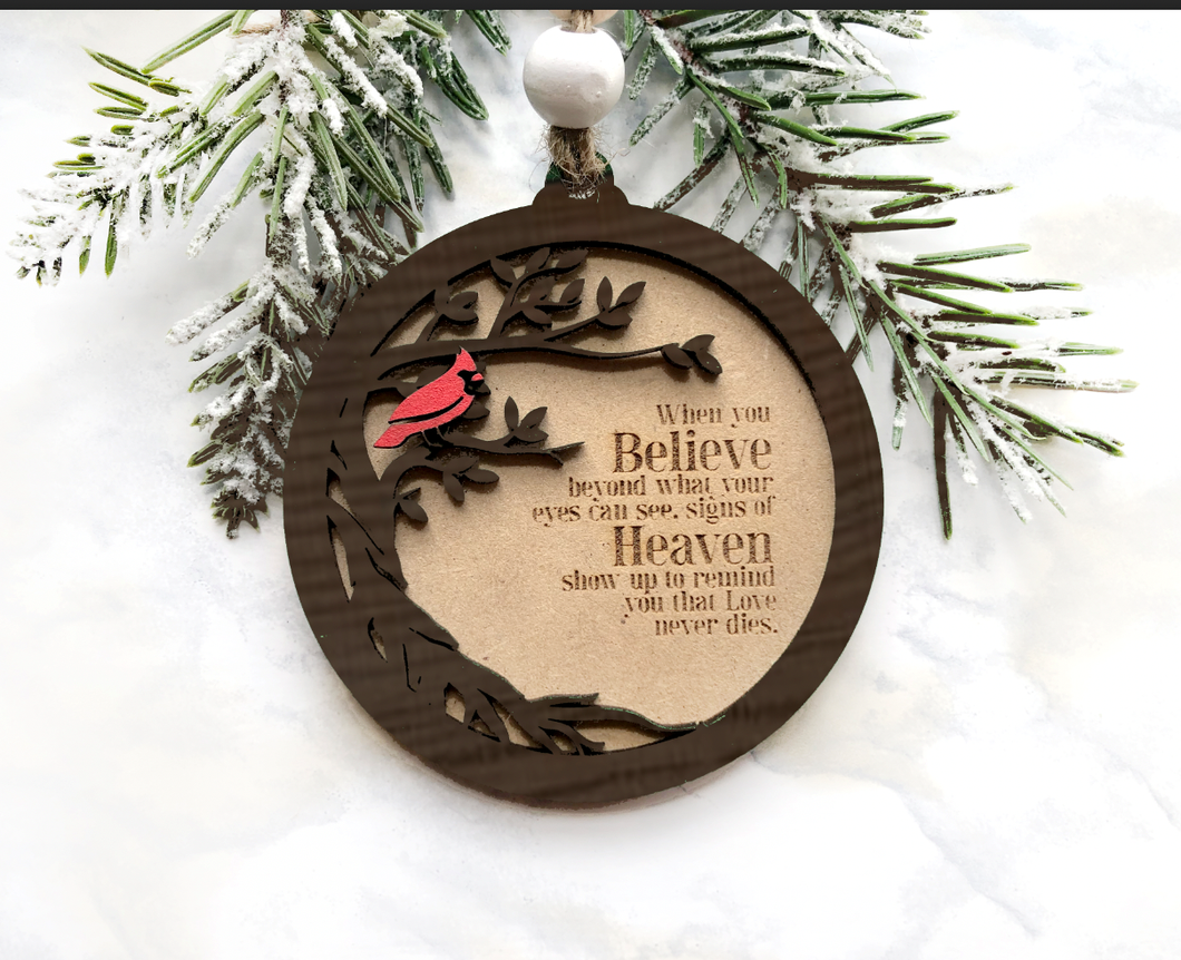 Red Bird Cardinal Loved One Ornament