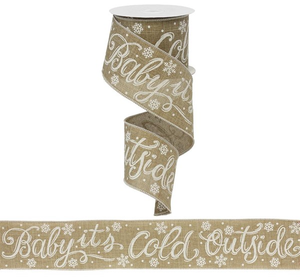 2.5"X10yd Baby It's Cold Outside/Royal Ribbon