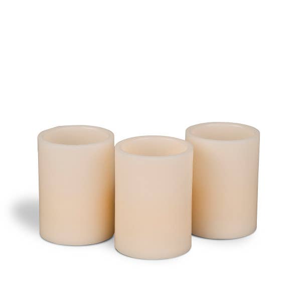 Set of 3 Bisque Wax LED Value Candles