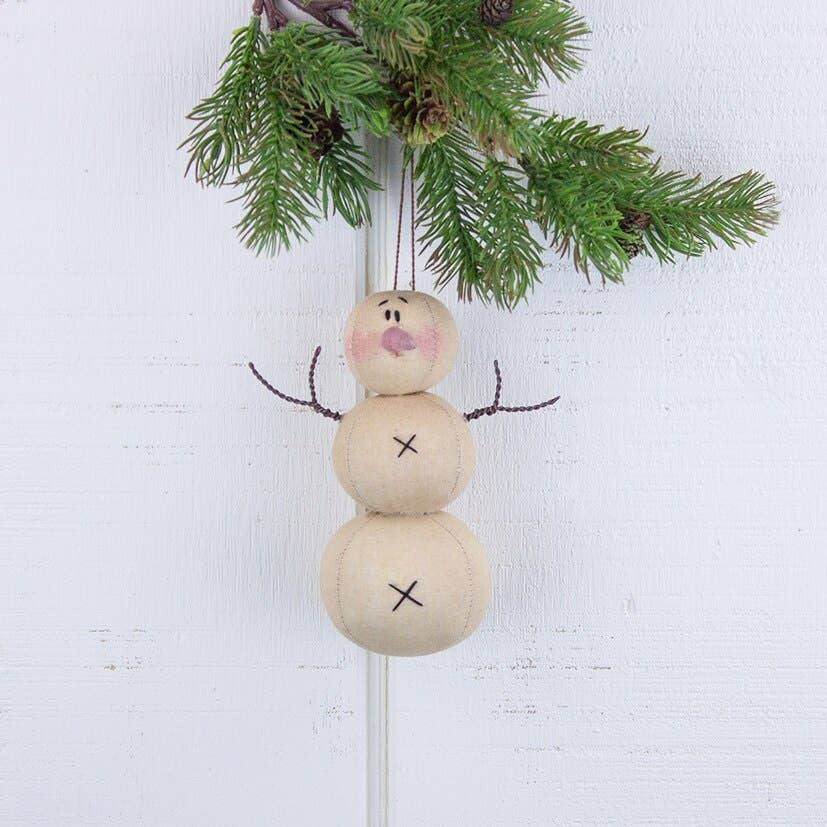Fabric  Snowman Ornament