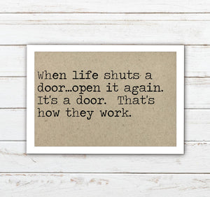 When Life Shuts a Door Funny Magnet