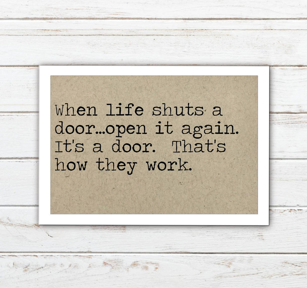 When Life Shuts a Door Funny Magnet